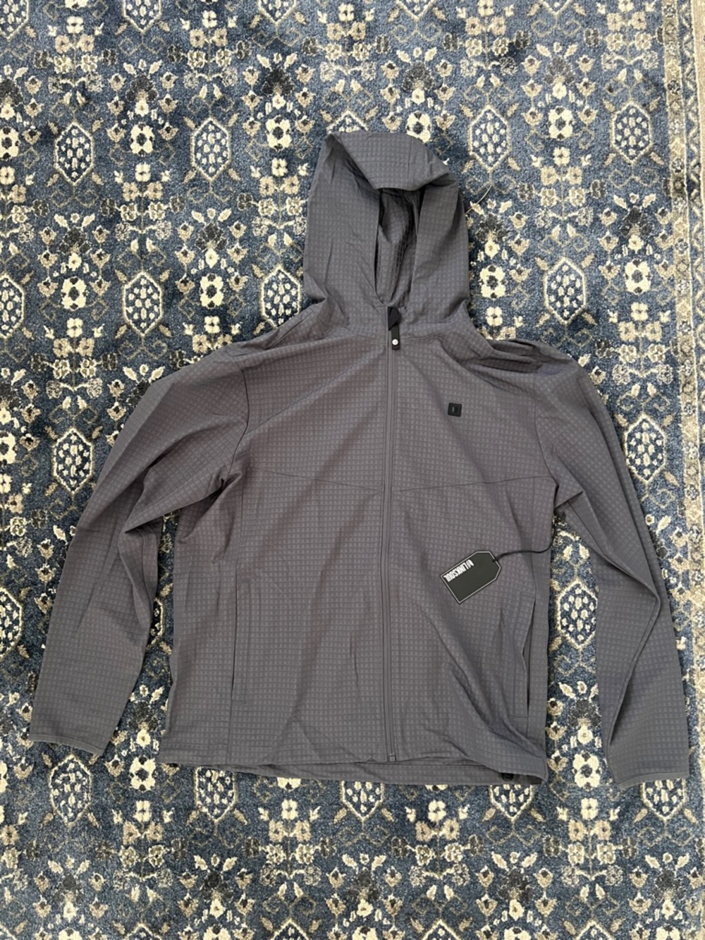 Linksoul Men's Hooded Windbreaker Jacket - Charcoal Gray with embroidered Logo